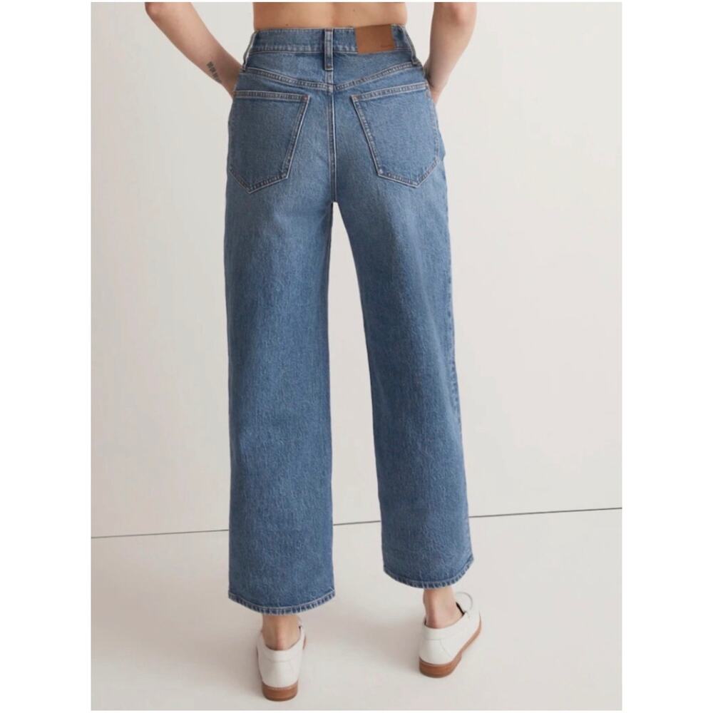 Madewell Jeans Women 30 Blue Perfect Vintage Wide Leg Crop Cresslow Wash Stretch - Picture 2 of 16